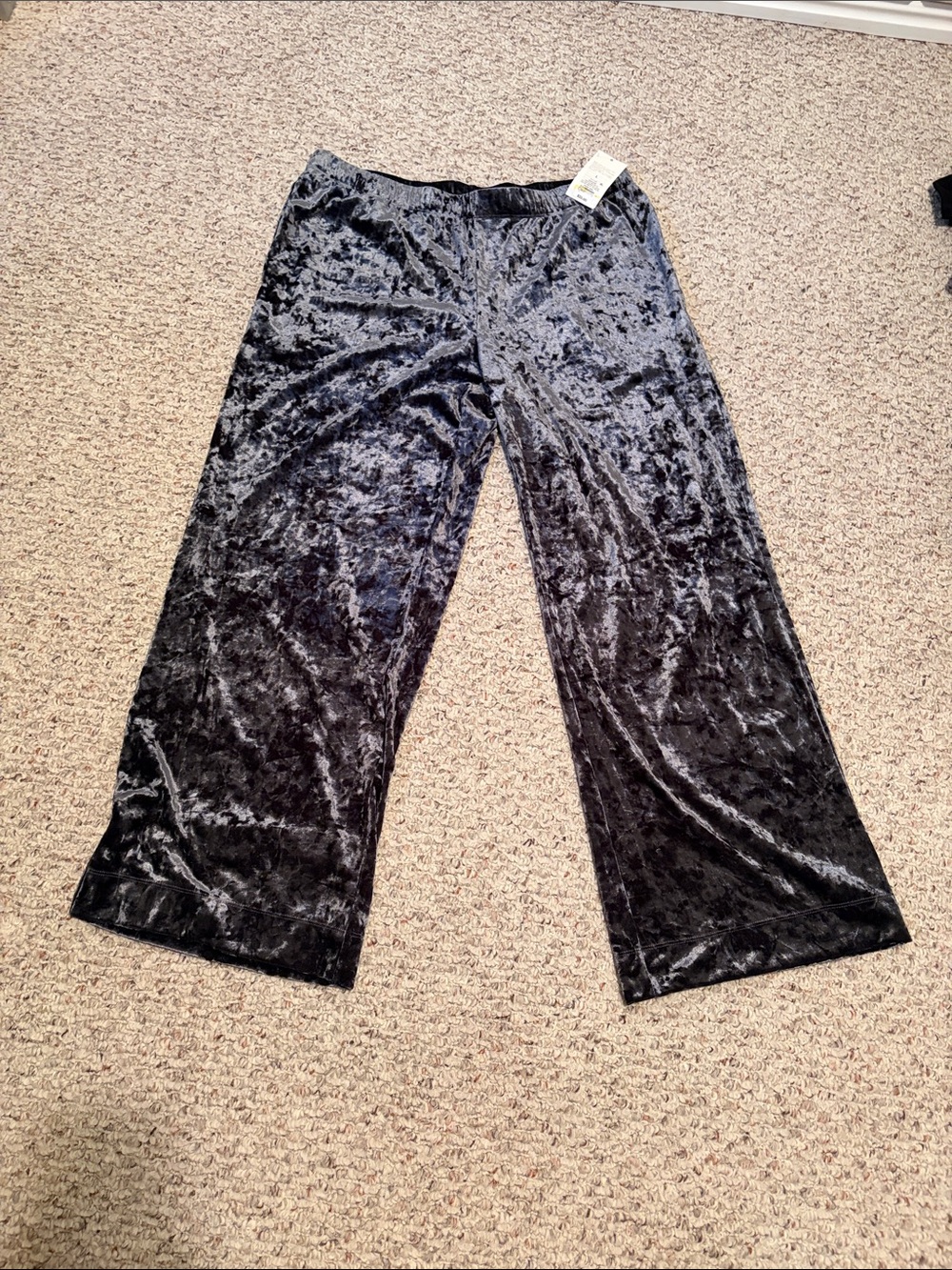 a new day Black Crushed Velvet Wide Leg Pants